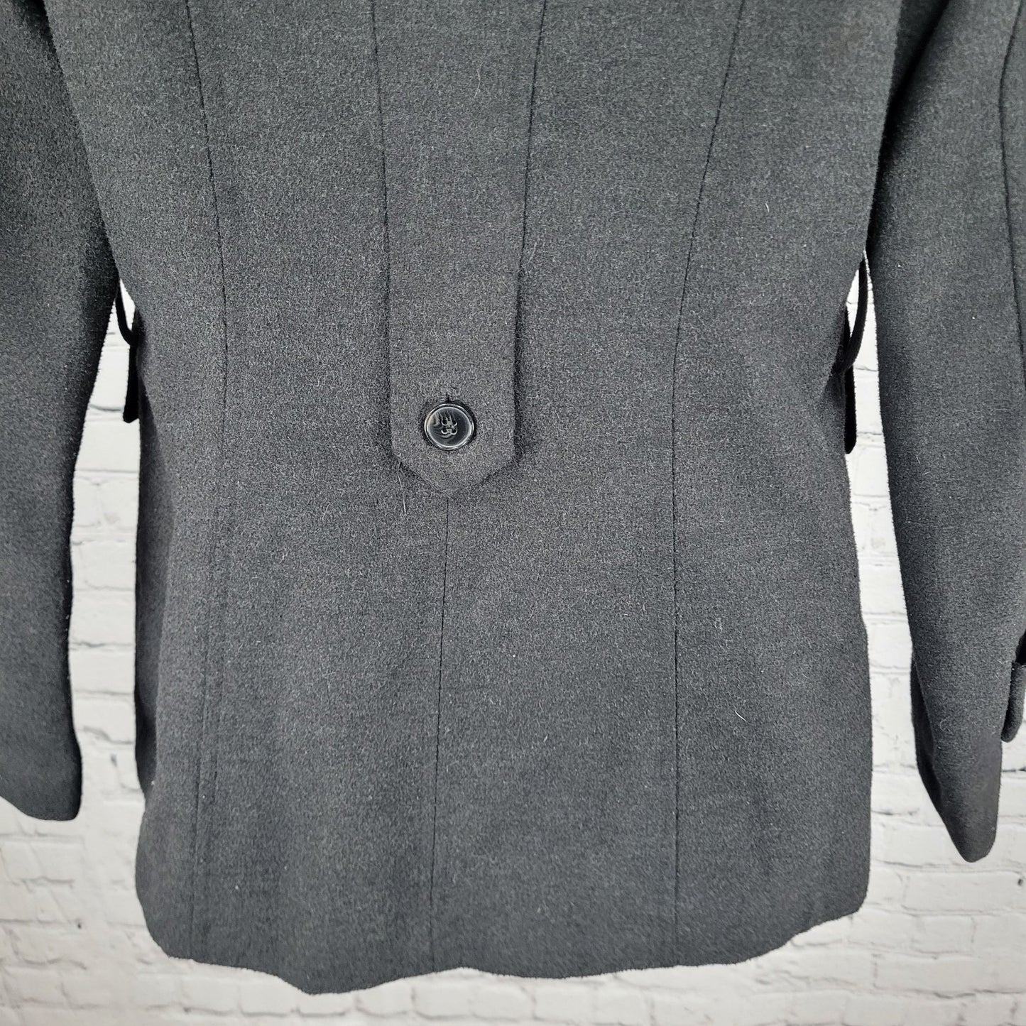 Nicole Miller New York Black Buttoned Collared Lined Winter Coat Jacket Small S