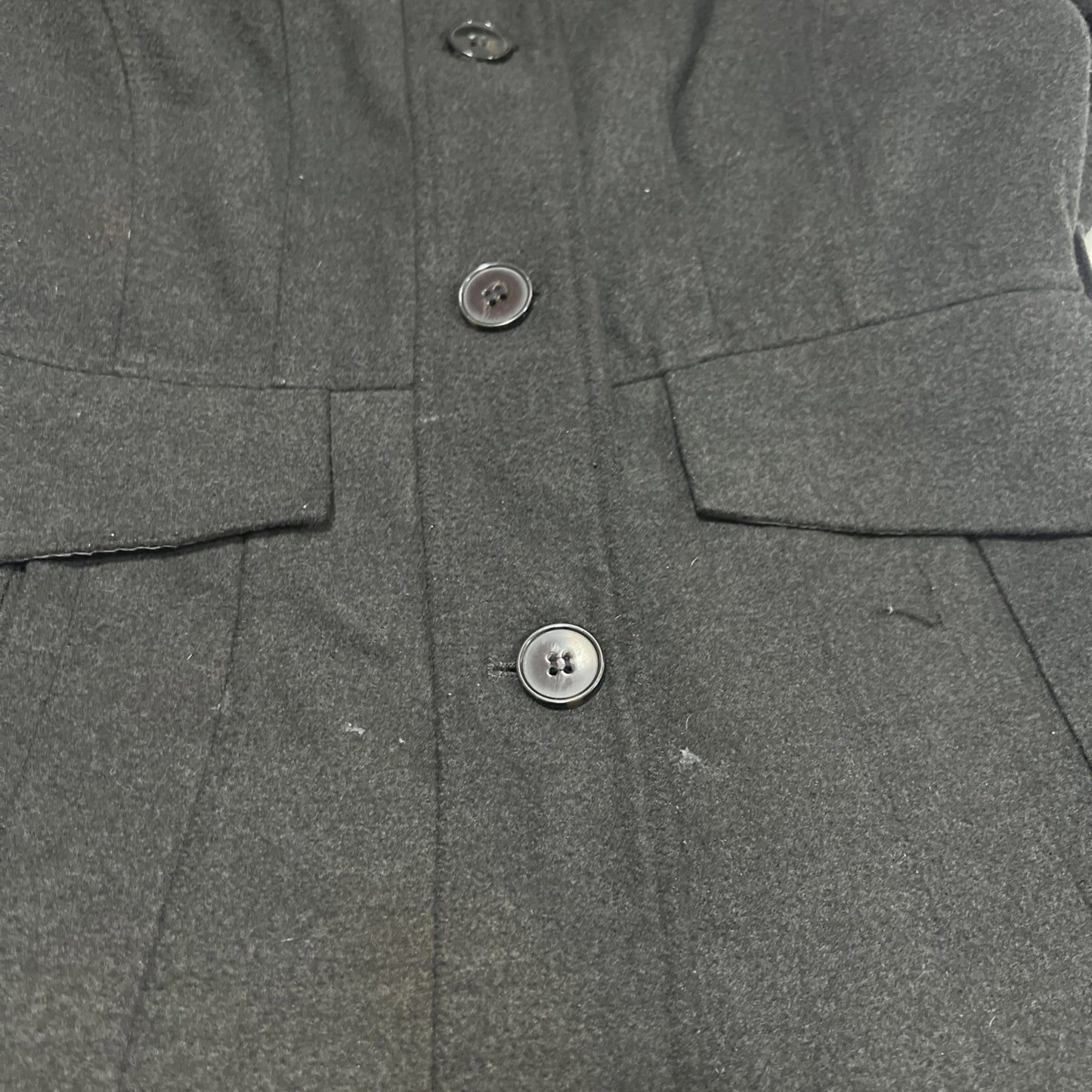 Nicole Miller New York Black Buttoned Collared Lined Winter Coat Jacket Small S