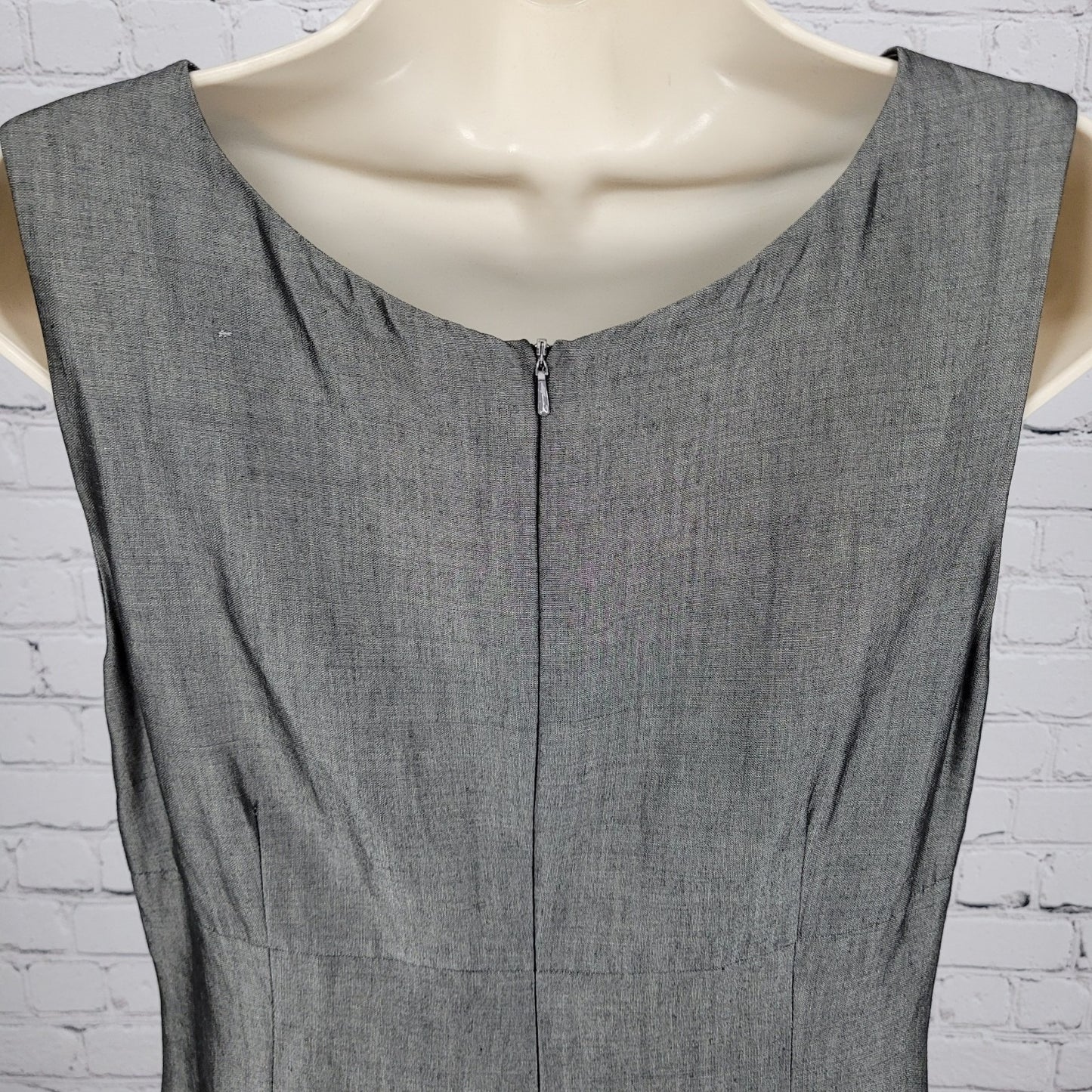 Isda & Co Grey Wool Blend Lightweight Unlined Sleeveless Shift Dress Size 10