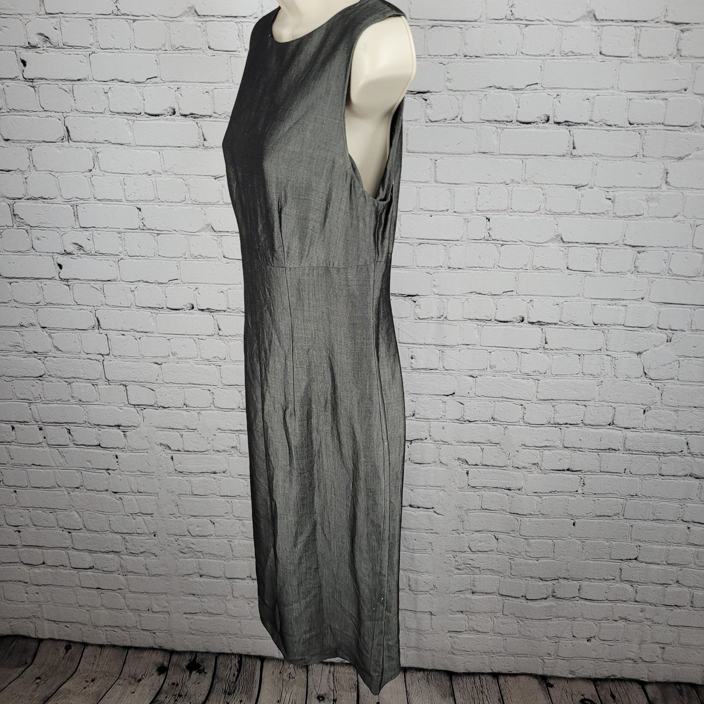 Isda & Co Grey Wool Blend Lightweight Unlined Sleeveless Shift Dress Size 10