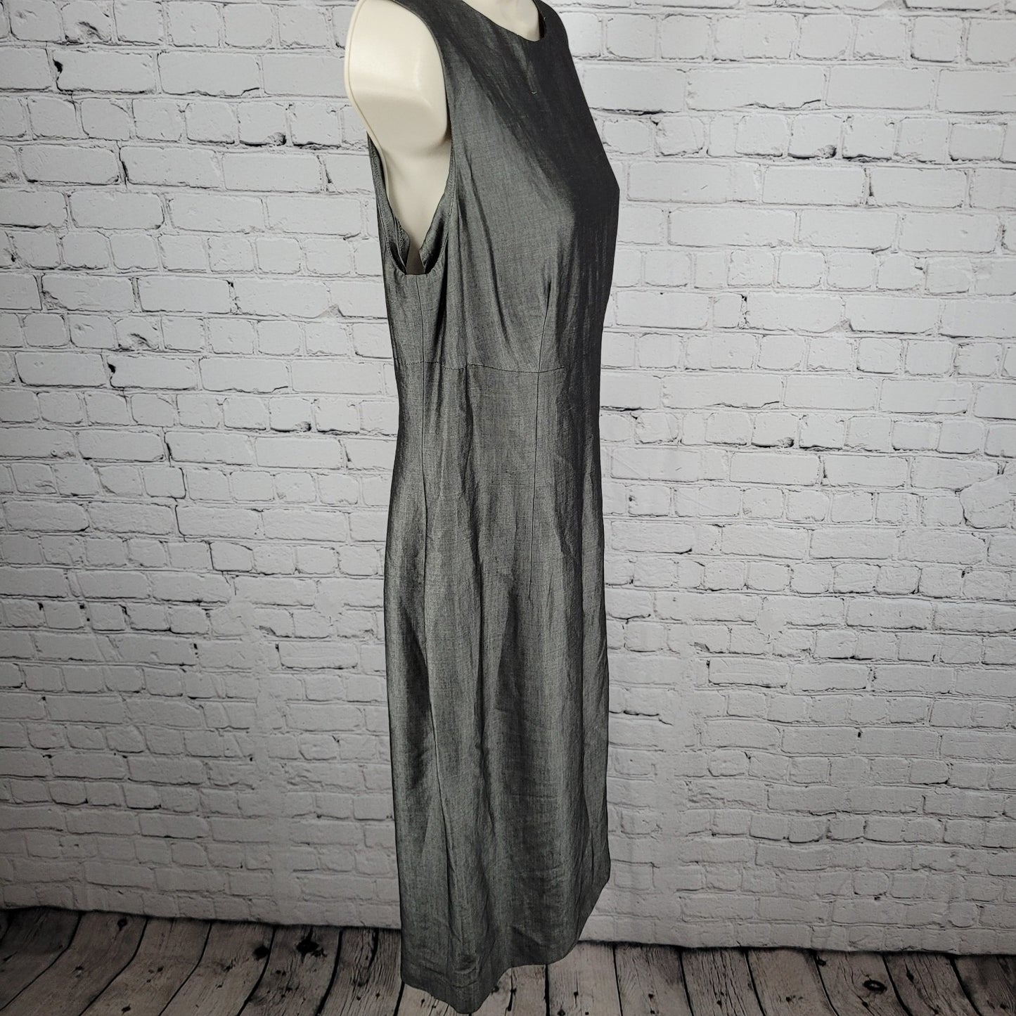 Isda & Co Grey Wool Blend Lightweight Unlined Sleeveless Shift Dress Size 10