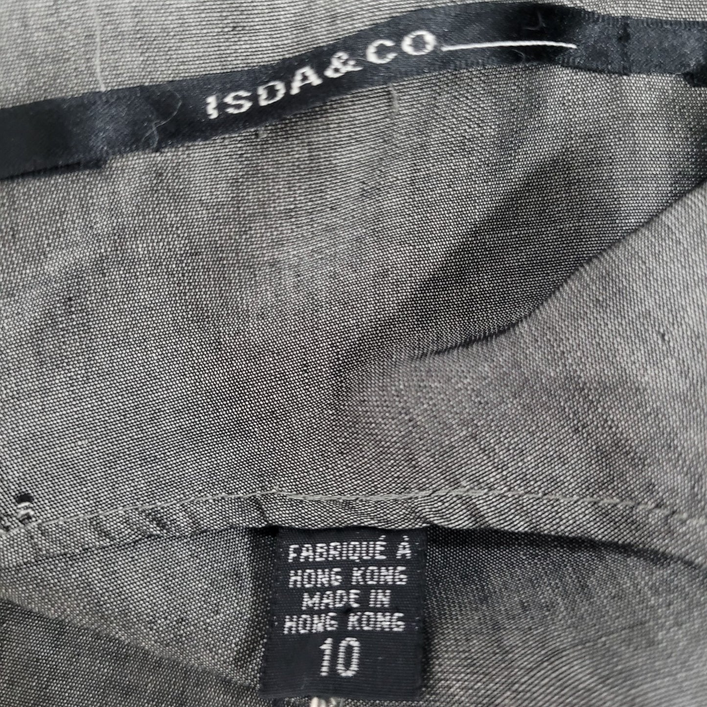 Isda & Co Grey Wool Blend Lightweight Unlined Sleeveless Shift Dress Size 10