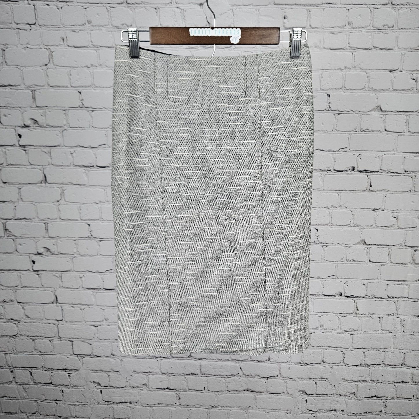 Boss Hugo Boss Grey Lined Back Slit Zipped Straight Knee Length Suit Skirt 4