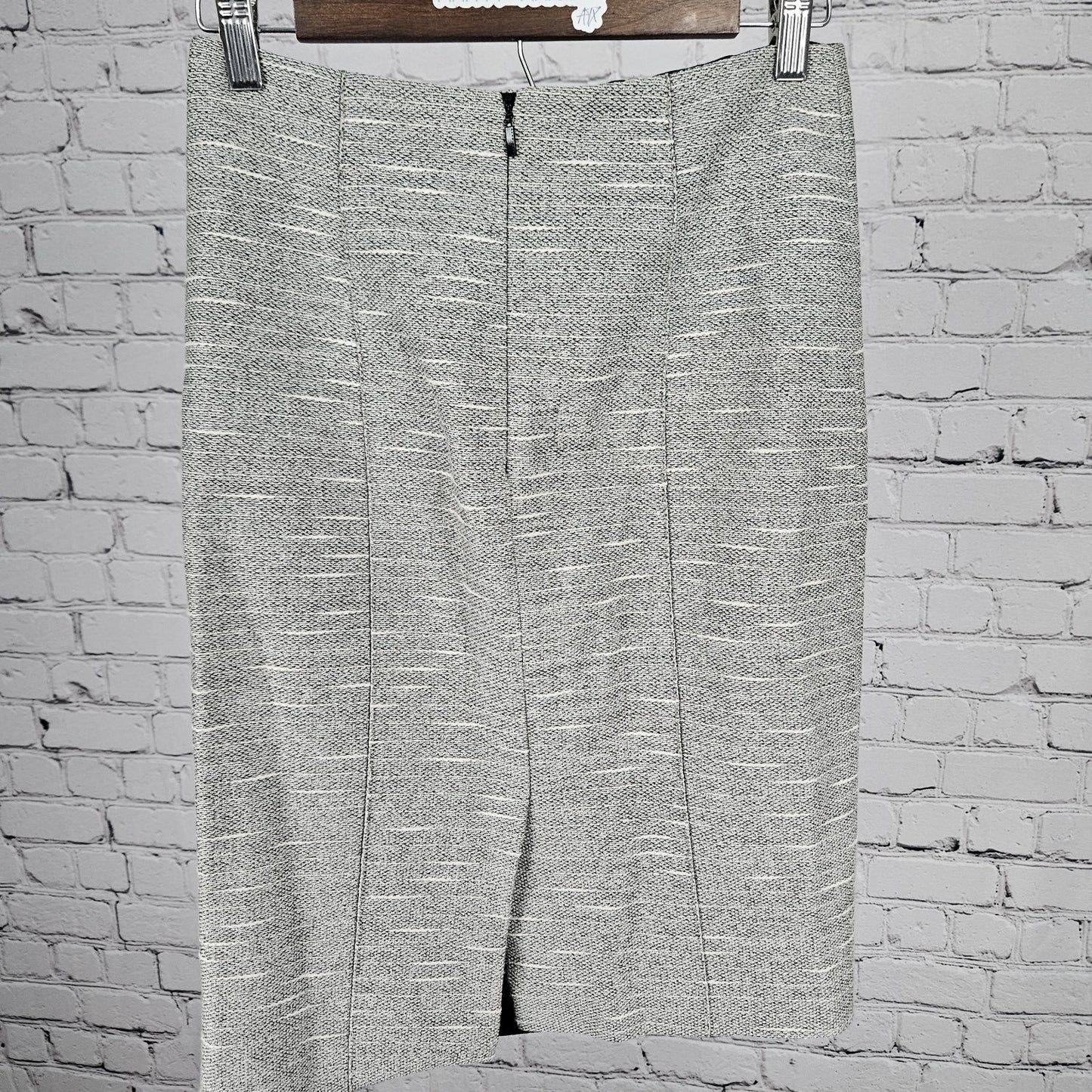 Boss Hugo Boss Grey Lined Back Slit Zipped Straight Knee Length Suit Skirt 4