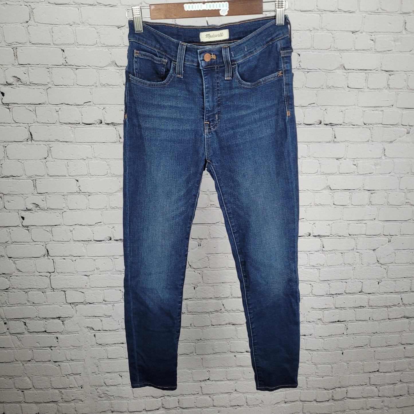 Madewell Blue 9" Mid Rise Skinny Stretch Dark Wash Ankle Jeans 26 (26x27)