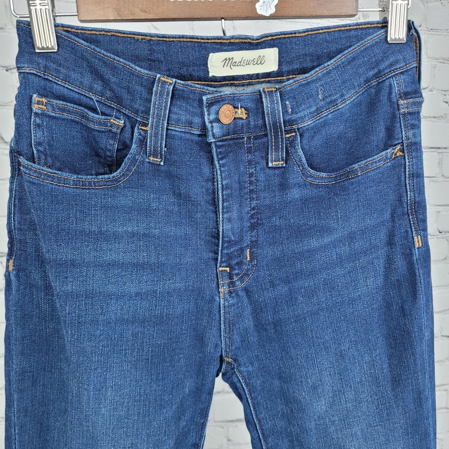 Madewell Blue 9" Mid Rise Skinny Stretch Dark Wash Ankle Jeans 26 (26x27)