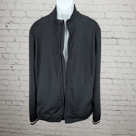 Bogner Black Light Stretch Unlined Zip Pockets Athletic Track Jacket XL *zipper