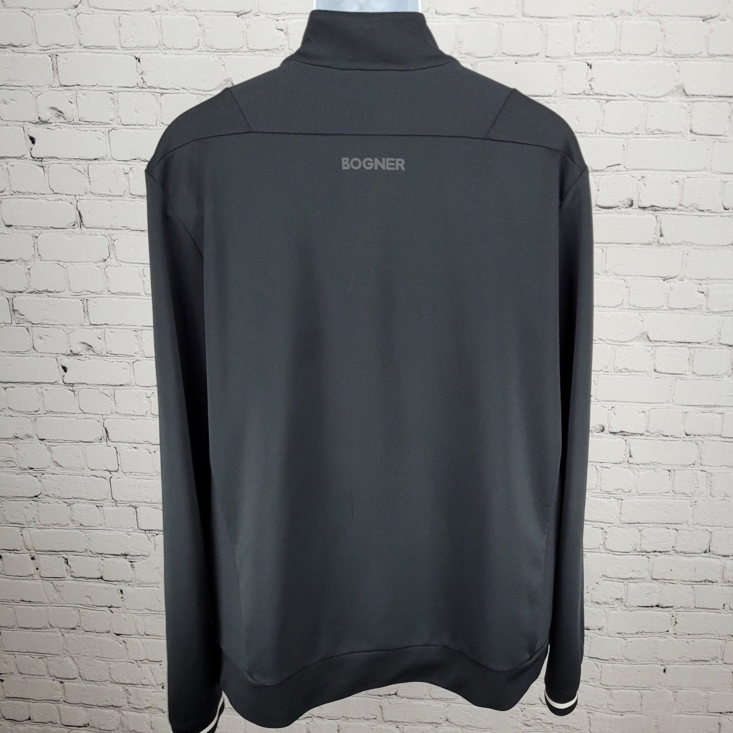 Bogner Black Light Stretch Unlined Zip Pockets Athletic Track Jacket XL *zipper