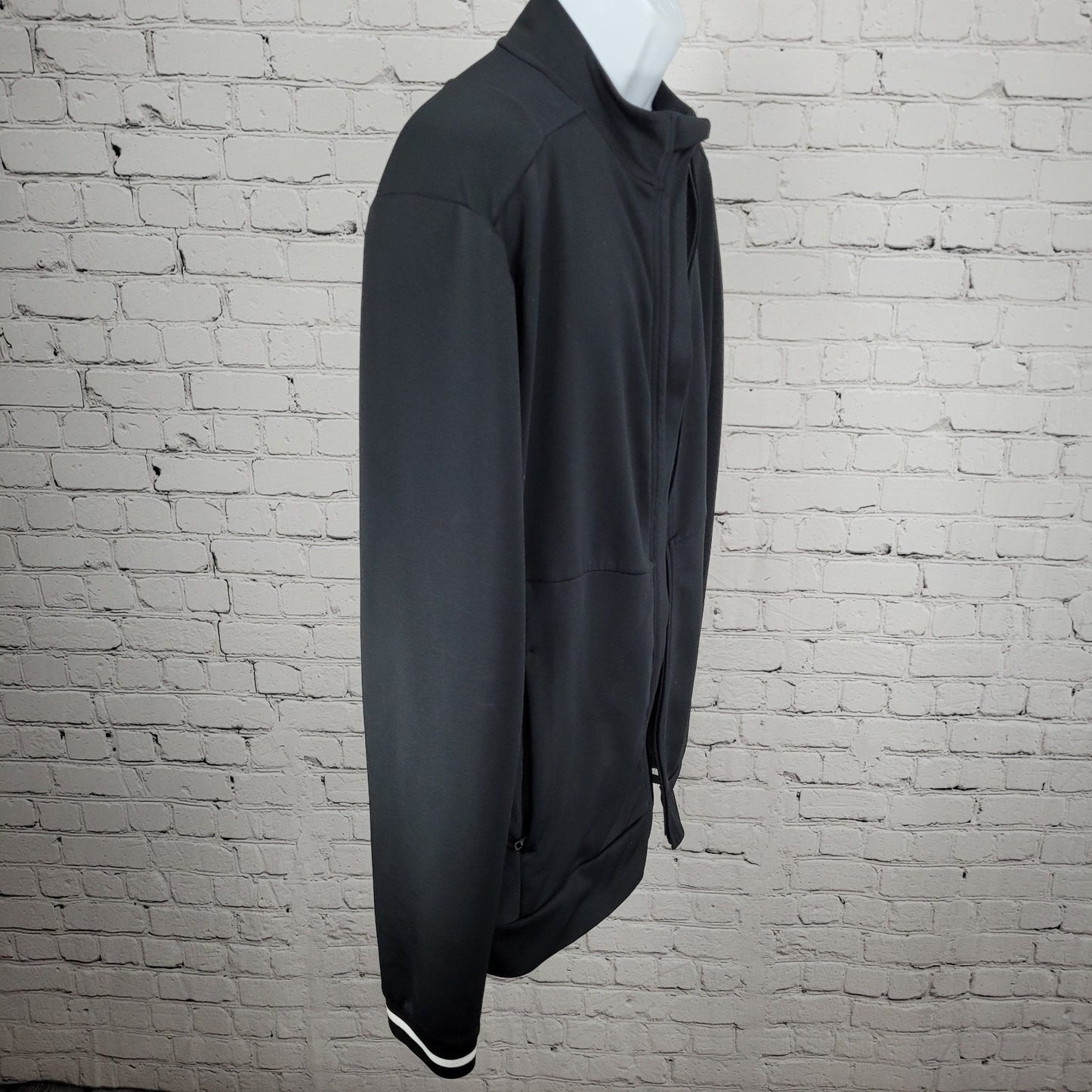 Bogner Black Light Stretch Unlined Zip Pockets Athletic Track Jacket XL *zipper