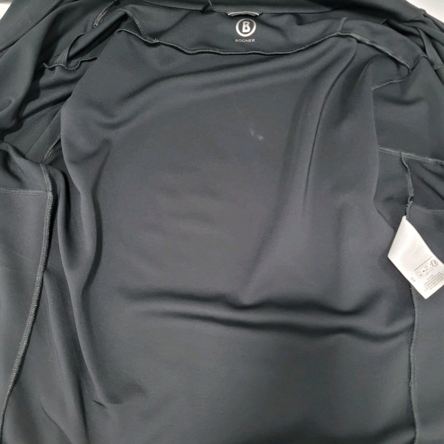 Bogner Black Light Stretch Unlined Zip Pockets Athletic Track Jacket XL *zipper