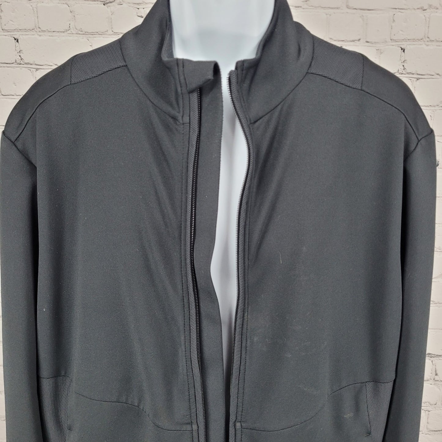 Bogner Black Light Stretch Unlined Zip Pockets Athletic Track Jacket XL *zipper