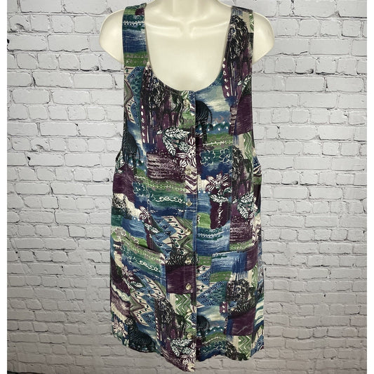 VTG Stampede Multicolor Cotton Floral Animal Print Dress USA Made Size Medium M