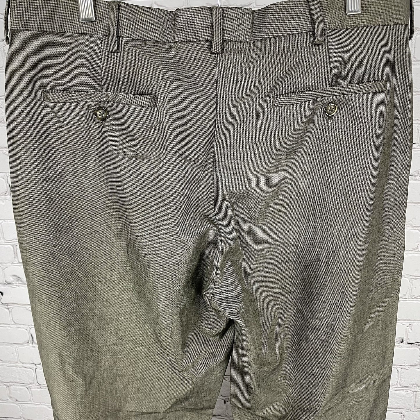 Cubavera Brown Herringbone Flat Front Lightweight Straight Leg Pants Size 36x29