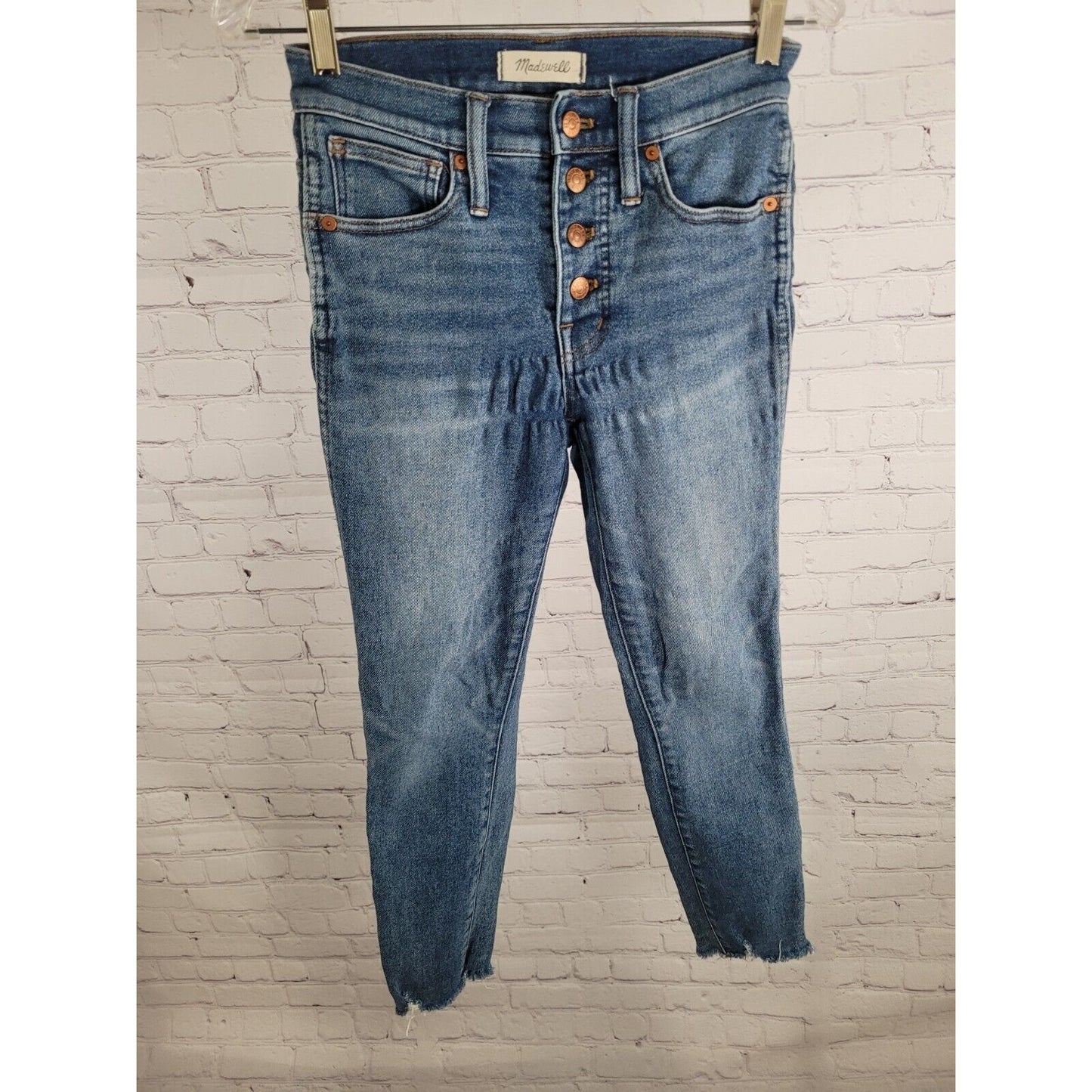 Madewell Blue 10" High Rise Skinny Jeans Medium Wash Women’s Size 25P *puckering