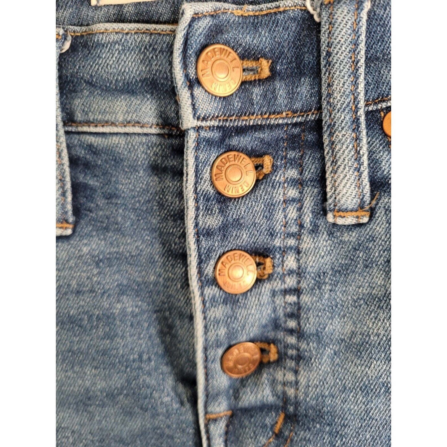 Madewell Blue 10" High Rise Skinny Jeans Medium Wash Women’s Size 25P *puckering