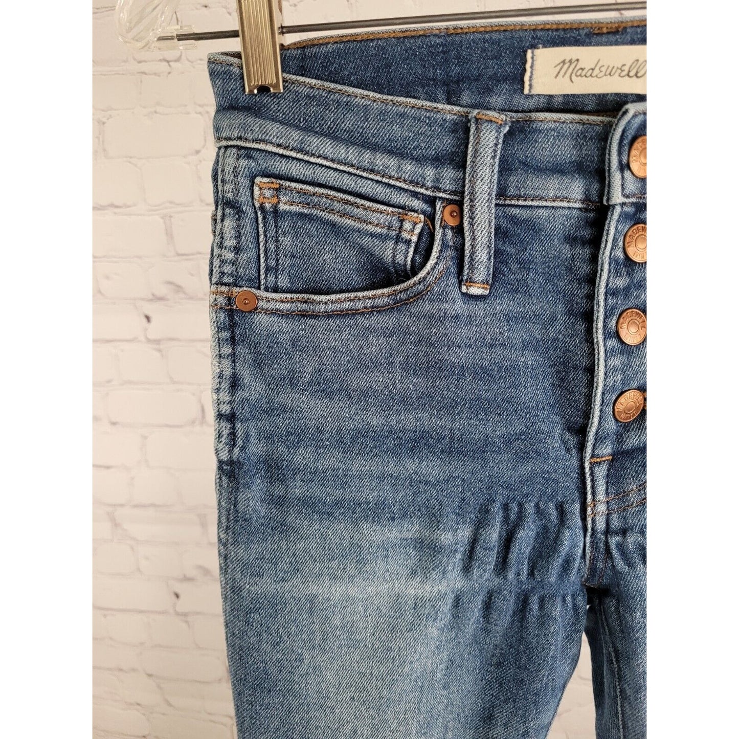 Madewell Blue 10" High Rise Skinny Jeans Medium Wash Women’s Size 25P *puckering