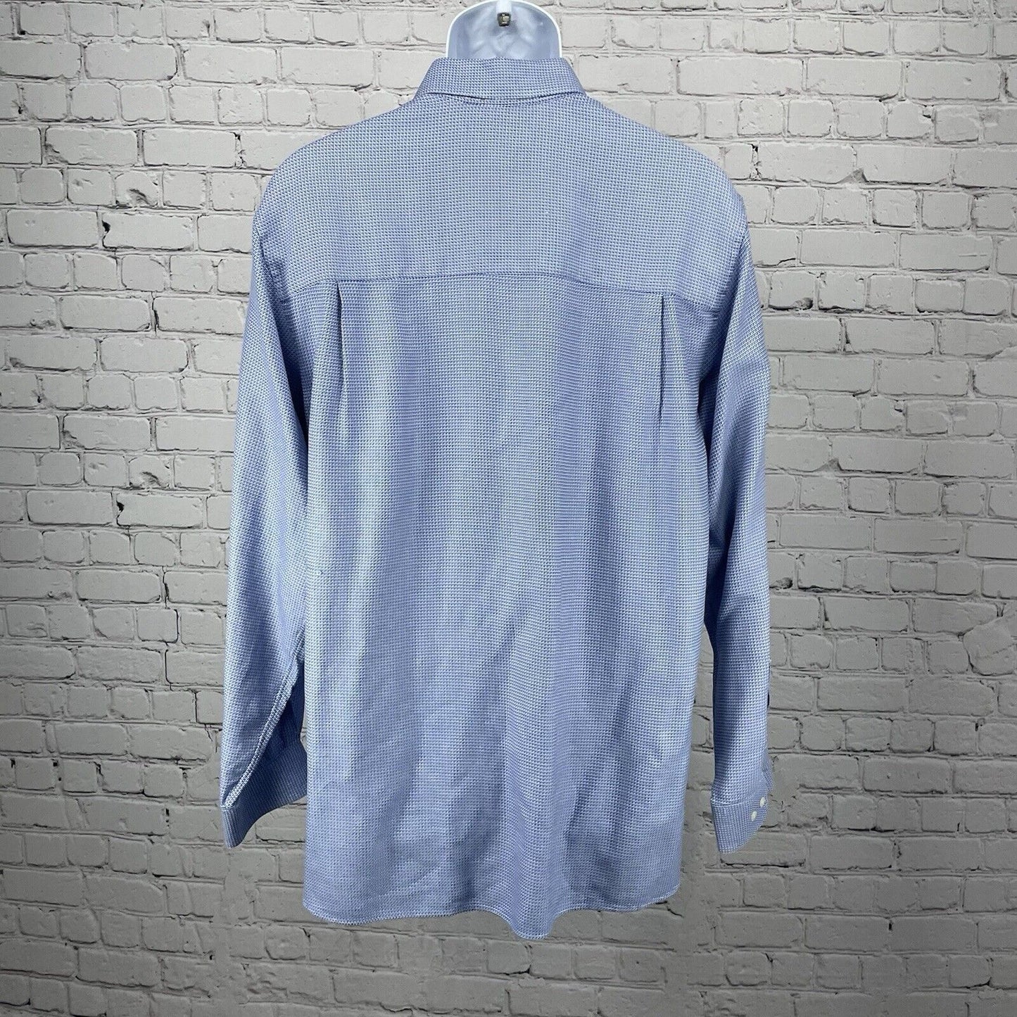 John W Nordstrom Blue Cotton Checkered Button Down Long Sleeve Shirt Medium M