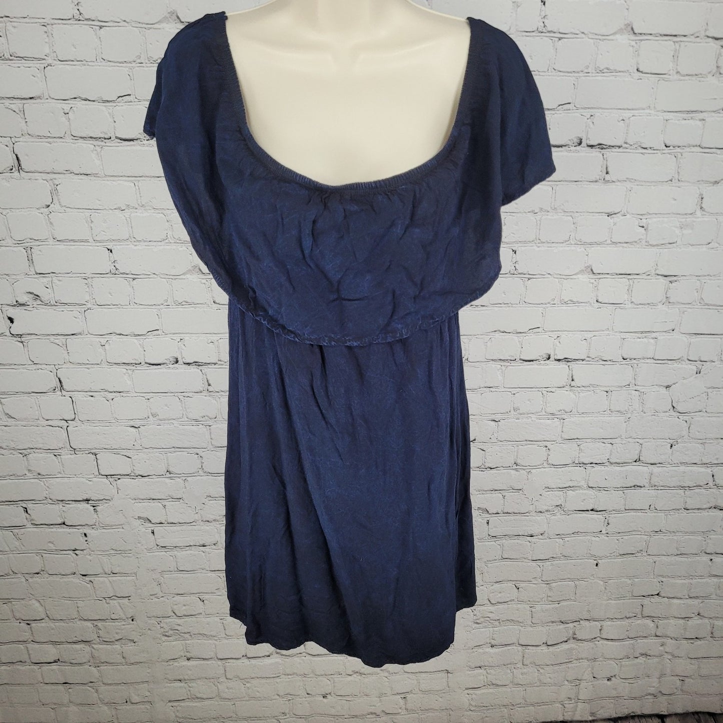 NWT Blue Rain Francesca's Navy Off Shoulder Lightweight Dress Size Small S