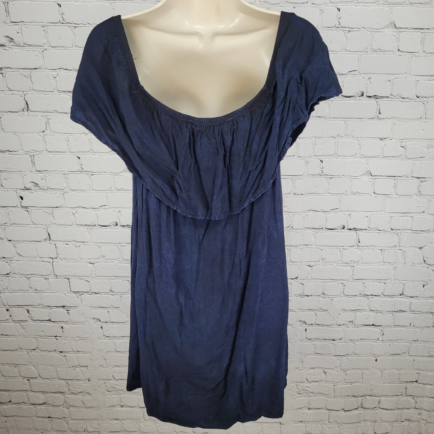 NWT Blue Rain Francesca's Navy Off Shoulder Lightweight Dress Size Small S