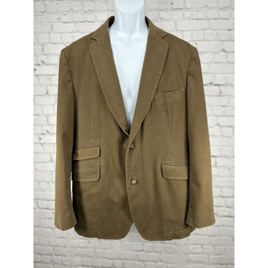 Kroon Brown Cotton Blend Two Button Double Vented Sport Coat Blazer Size 43R