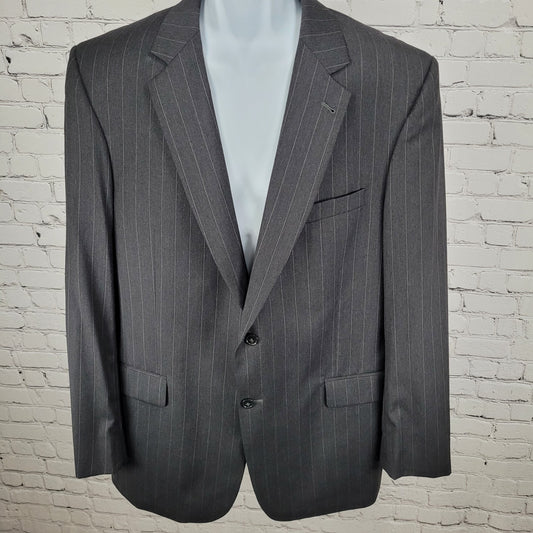 Jos A Bank Charcoal Pinstriped Wool Gordon Signature Collection Blazer 44L