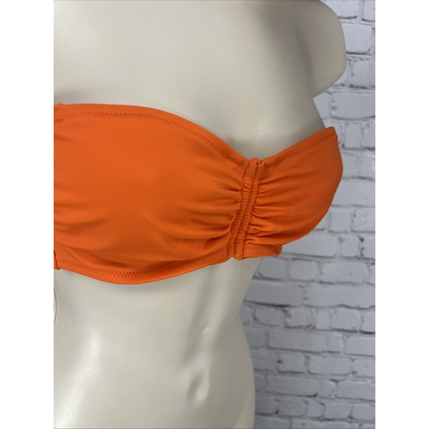 NWT Shade & Shore Women’s Orange Strapless Straps Underwire Bikini Swim Top 34B