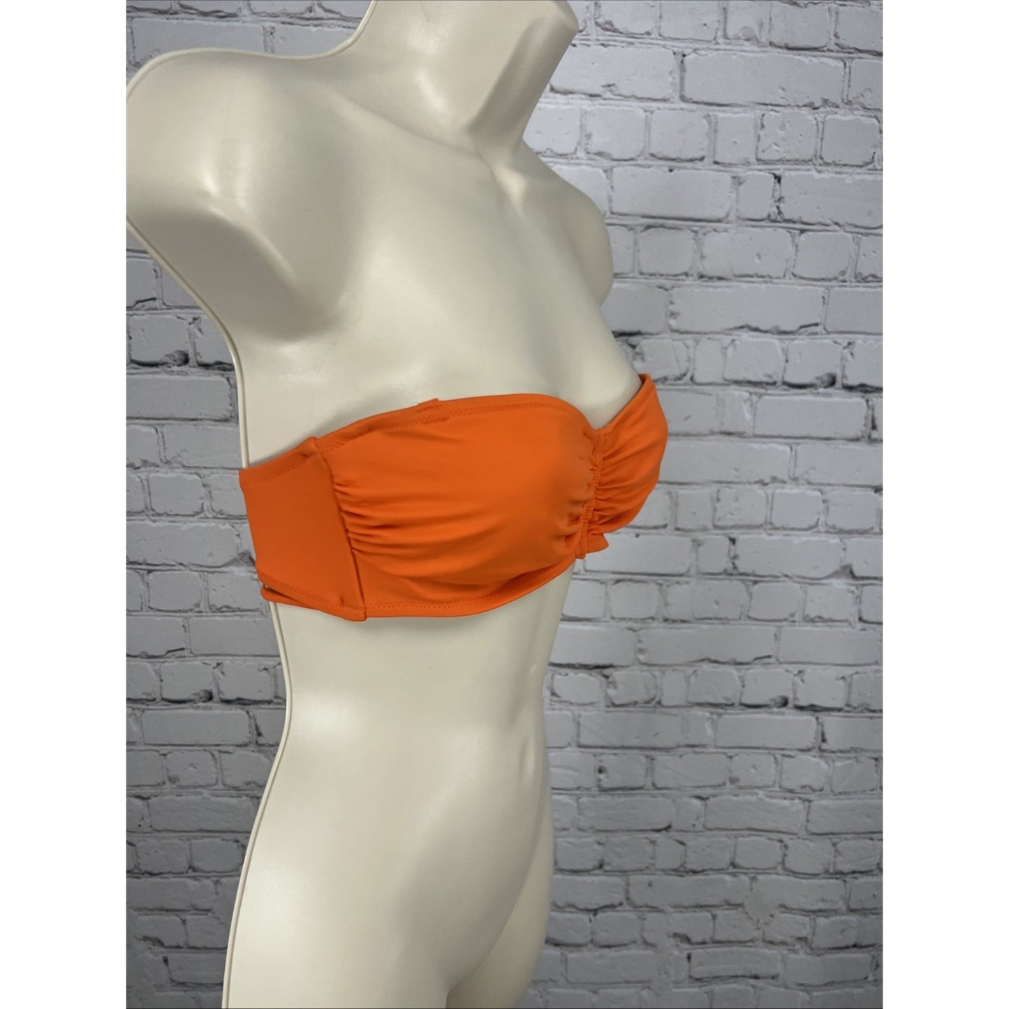 NWT Shade & Shore Women’s Orange Strapless Straps Underwire Bikini Swim Top 34B