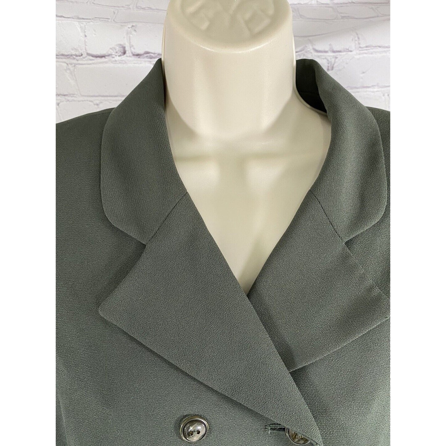 Le Suit Olive Green 8 Button Collared Blazer Coat Jacket Womens 8