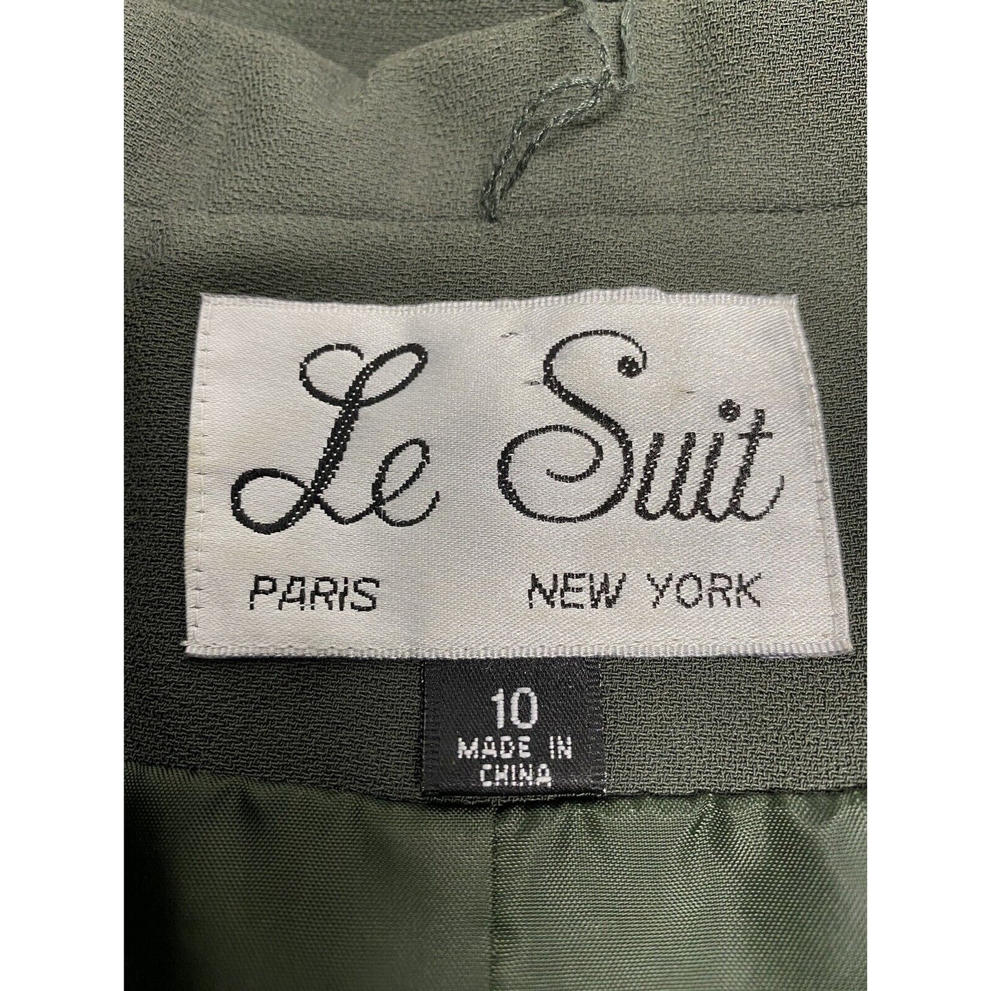 Le Suit Olive Green 8 Button Collared Blazer Coat Jacket Womens 8