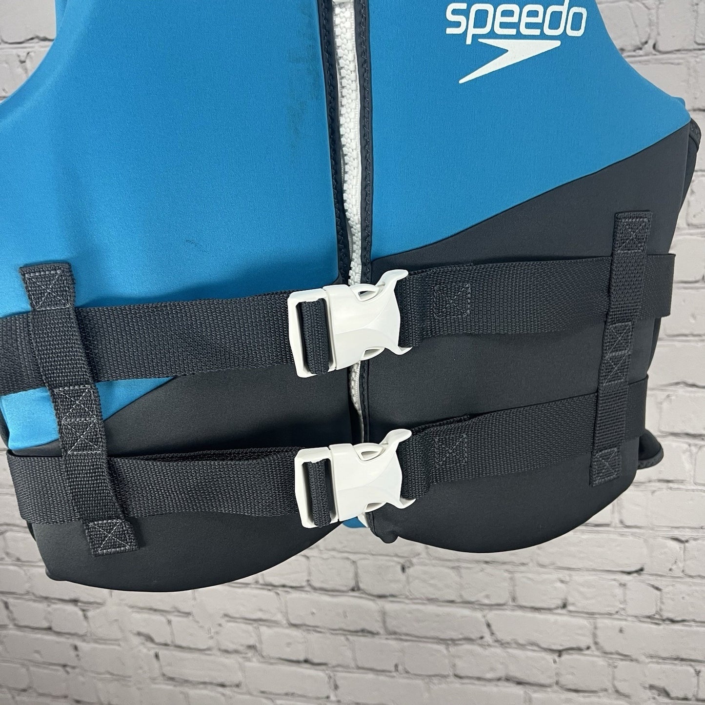 Speedo Blue Grey Type 3 PDF USCG Life Jacket Vest Adult M/L   90lbs Chest 36-44