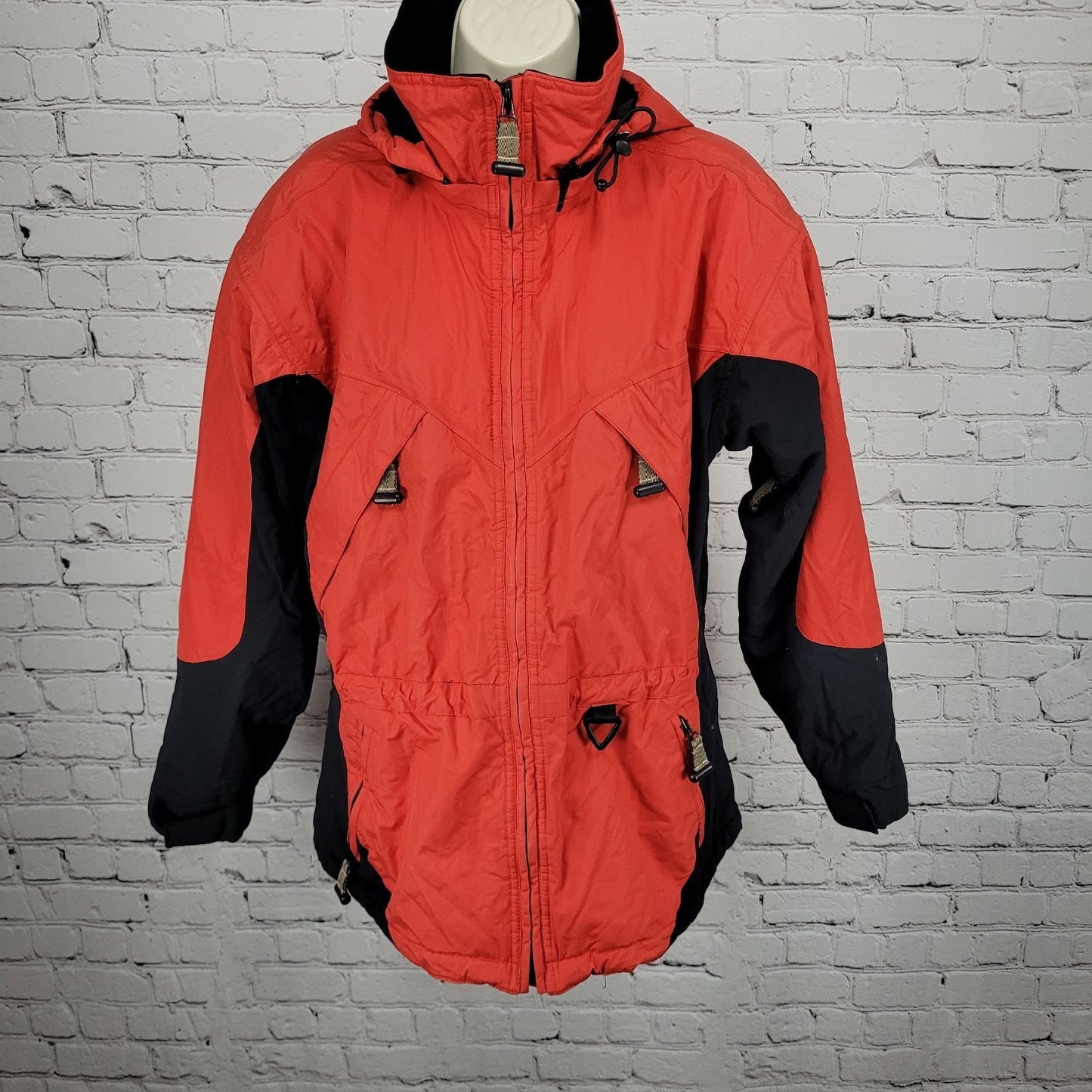 Obermeyer Red Dynamic II Jacket Black Hooded Insulated Inner Pockets Full Zip 8