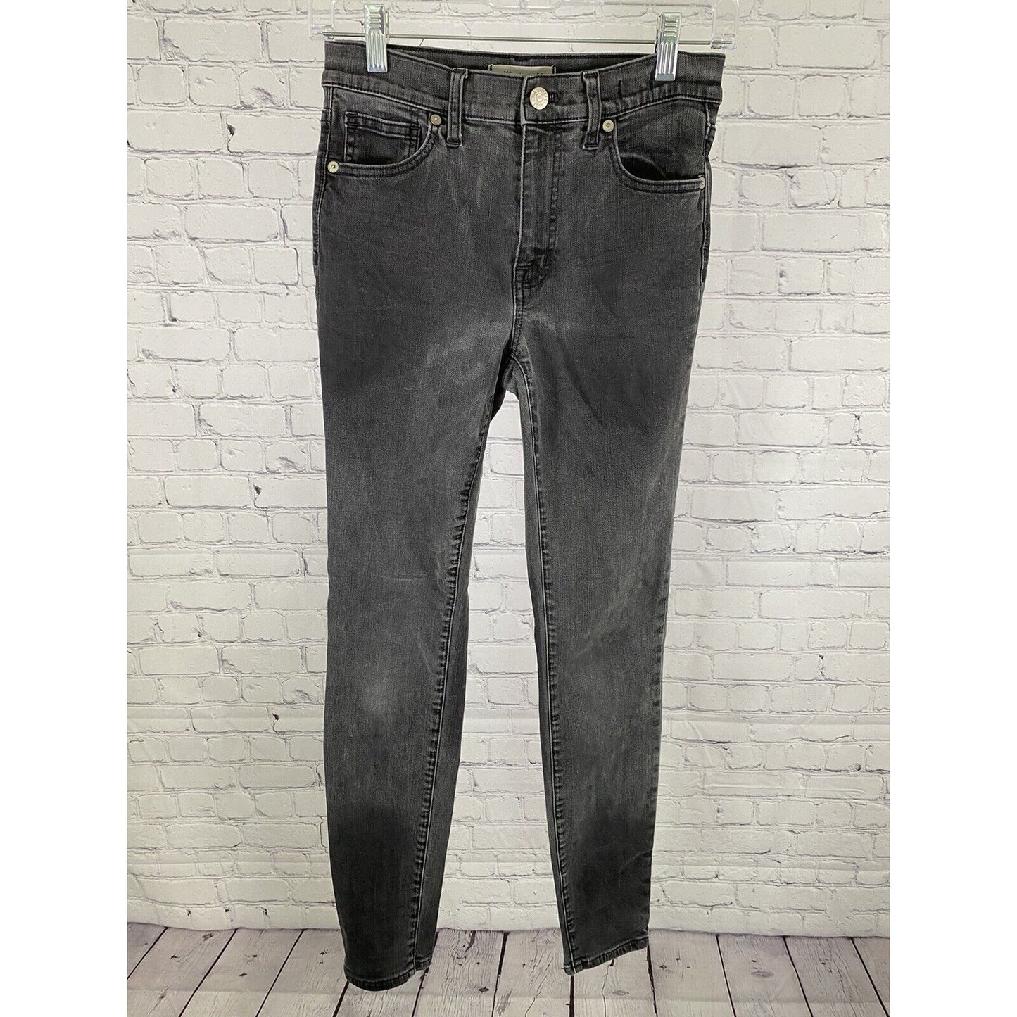 Madewell Dark Gray 9” High Riser Skinny Skinny Denim Jeans Pants (26 x 27)