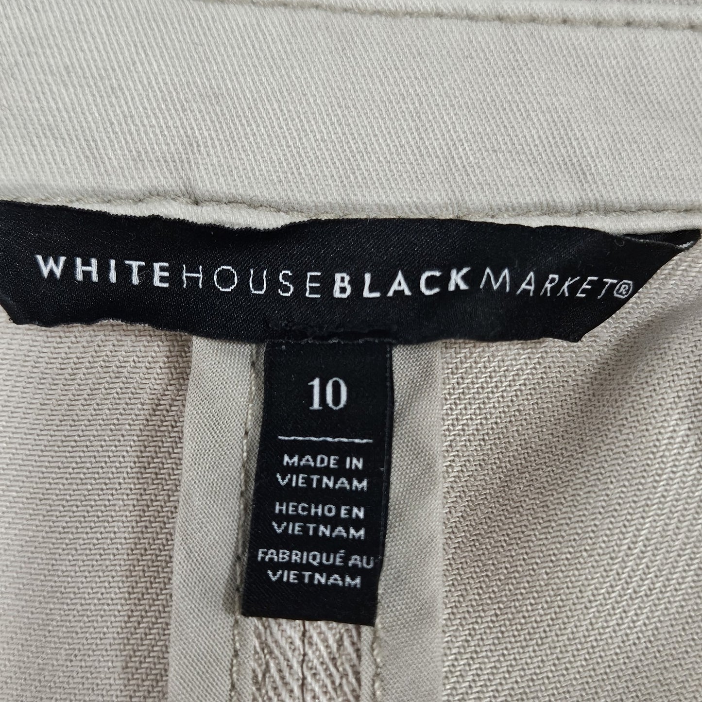 White House Black Market Beige Lace Long Sleeve Buttoned Utililty Jacket 10