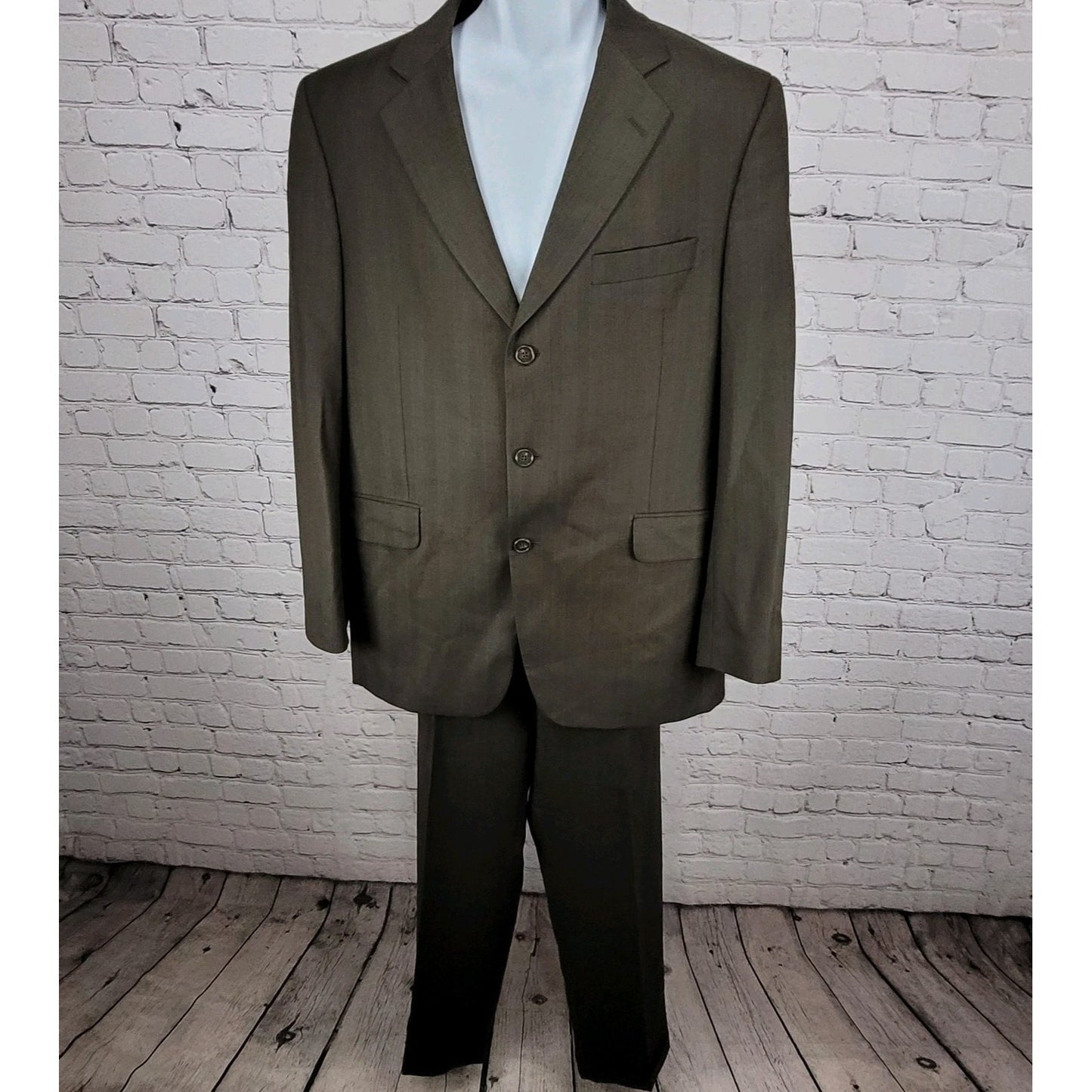 Victor Brown Super 110's Italian Wool Full Suit Set Jacket 42R Pants 36x31