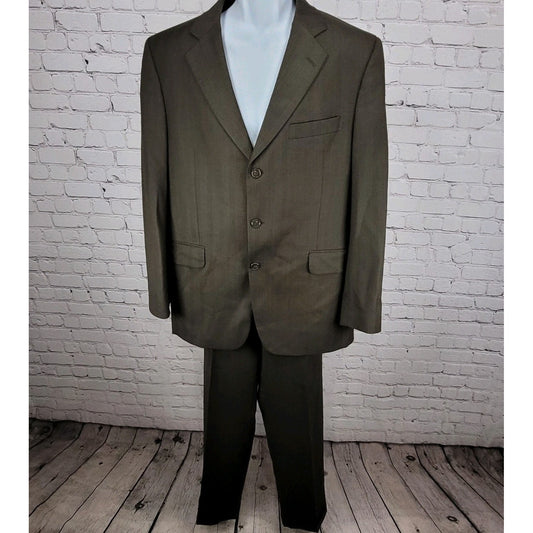 Victor Brown Super 110's Italian Wool Full Suit Set Jacket 42R Pants 36x31