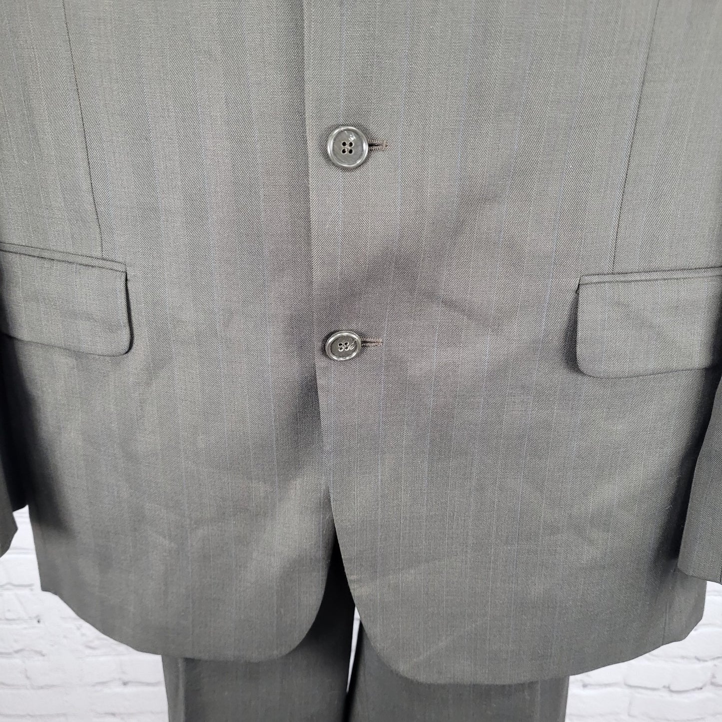 Victor Brown Super 110's Italian Wool Full Suit Set Jacket 42R Pants 36x31