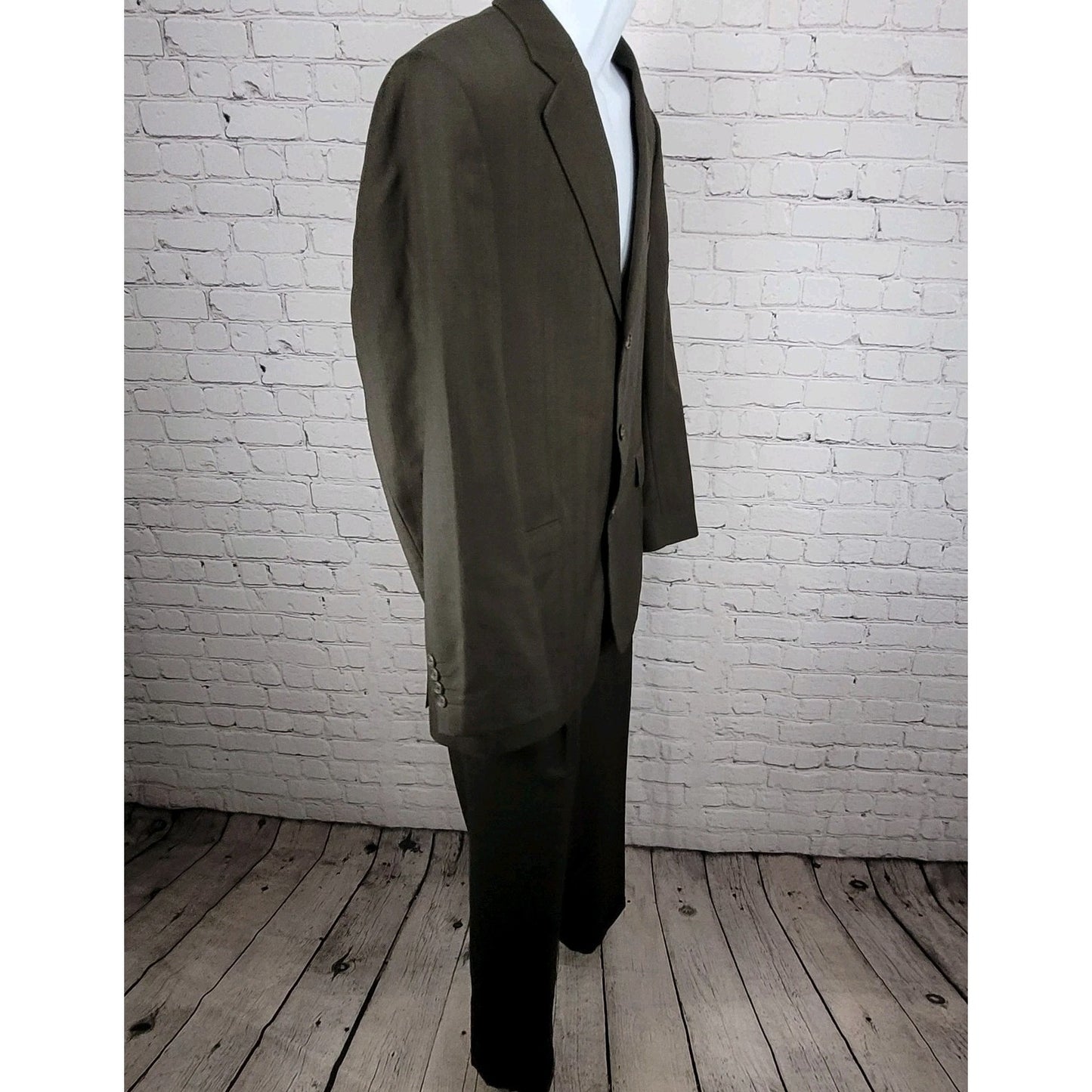 Victor Brown Super 110's Italian Wool Full Suit Set Jacket 42R Pants 36x31