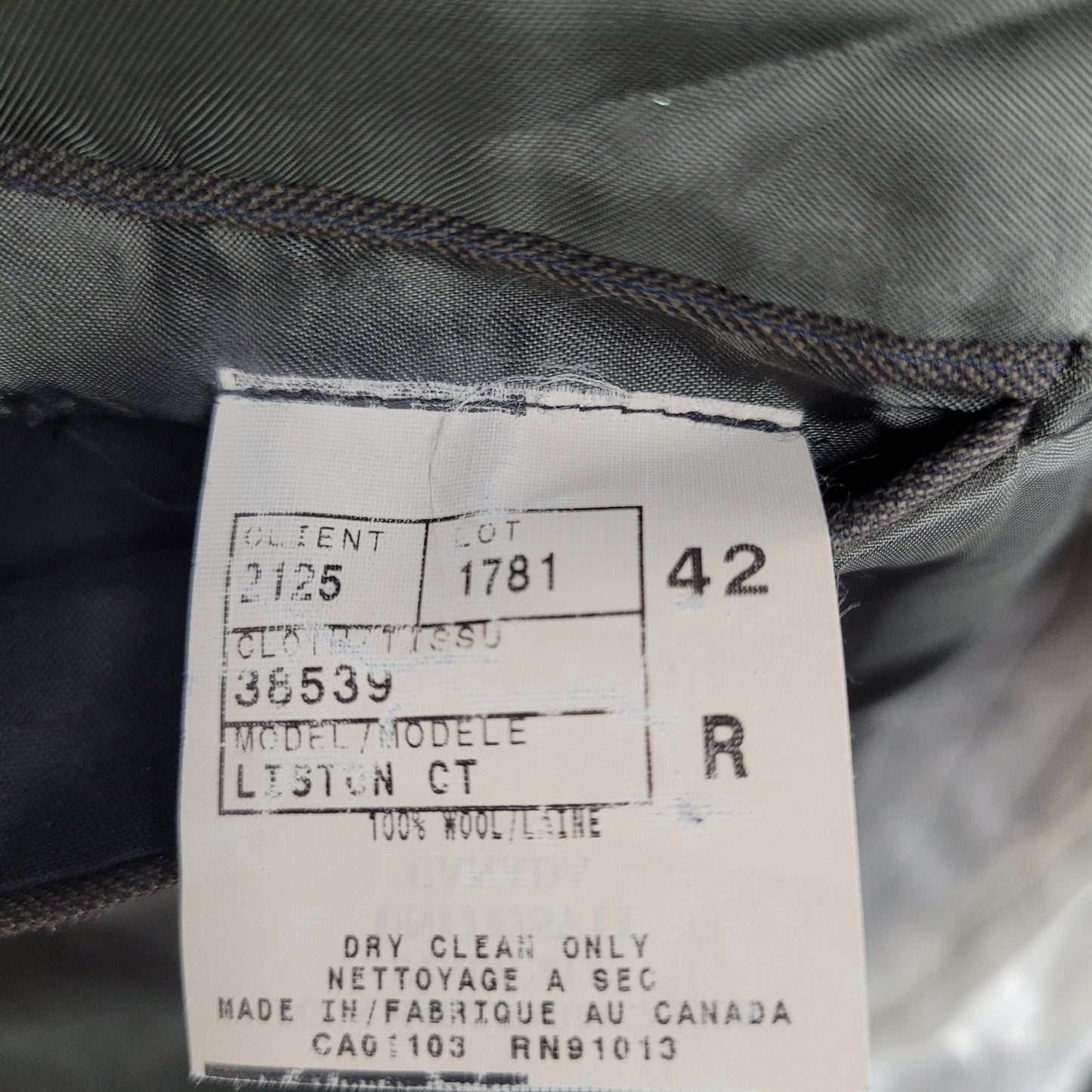 Victor Brown Super 110's Italian Wool Full Suit Set Jacket 42R Pants 36x31