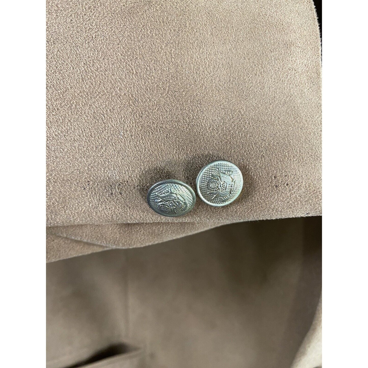 Stafford Brown Gold 3 Button Single Breasted Faux Suede Jacket Blazer Coat 46L