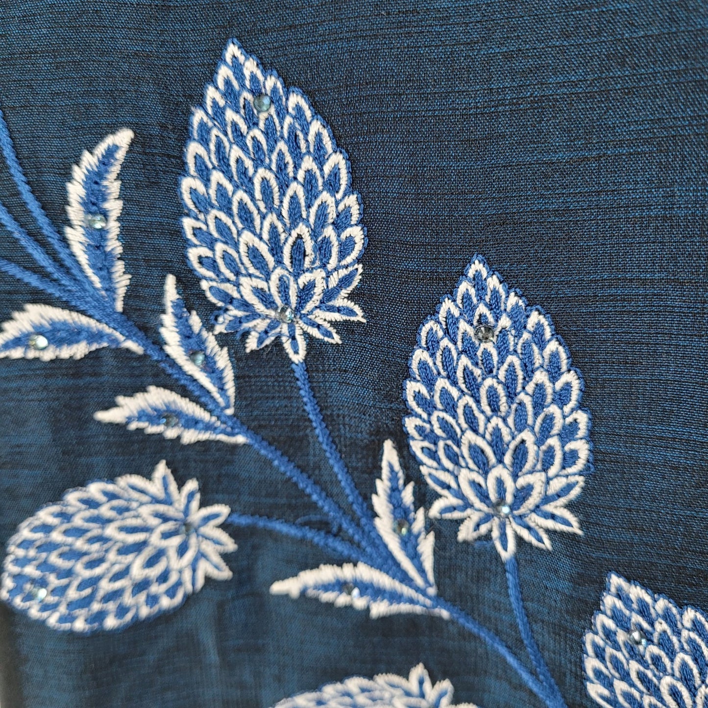 NWT Sudarshan Designer Kurtis Blue Embroidered Side Slits Sleeveless Size XXL