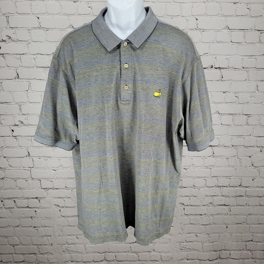 Augusta National Golf Shop Grey 60's 2 Ply Mercerized Cotton Polo Shirt Size XL