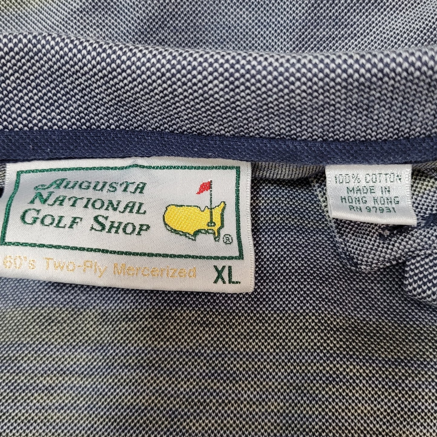 Augusta National Golf Shop Grey 60's 2 Ply Mercerized Cotton Polo Shirt Size XL
