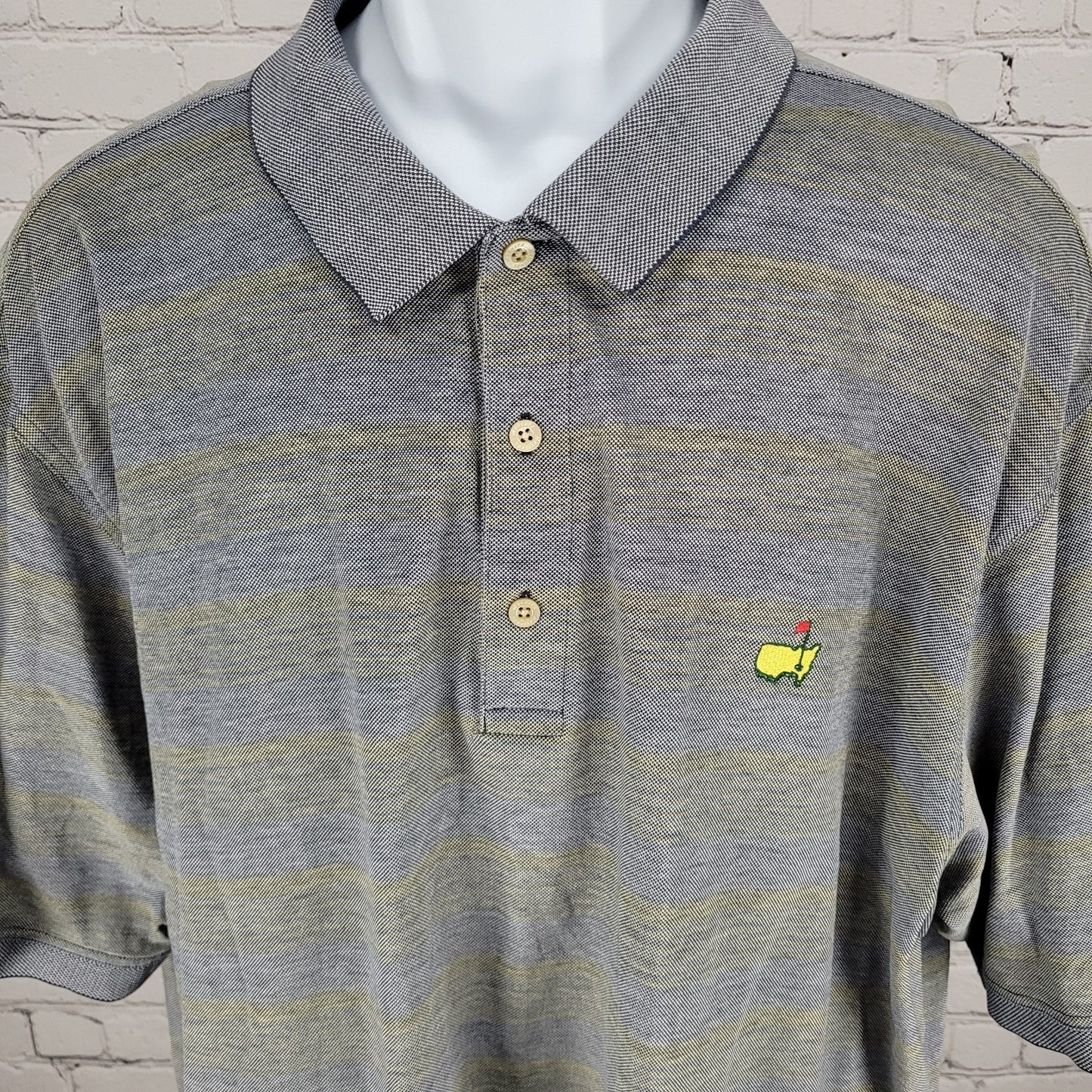 Augusta National Golf Shop Grey 60's 2 Ply Mercerized Cotton Polo Shirt Size XL