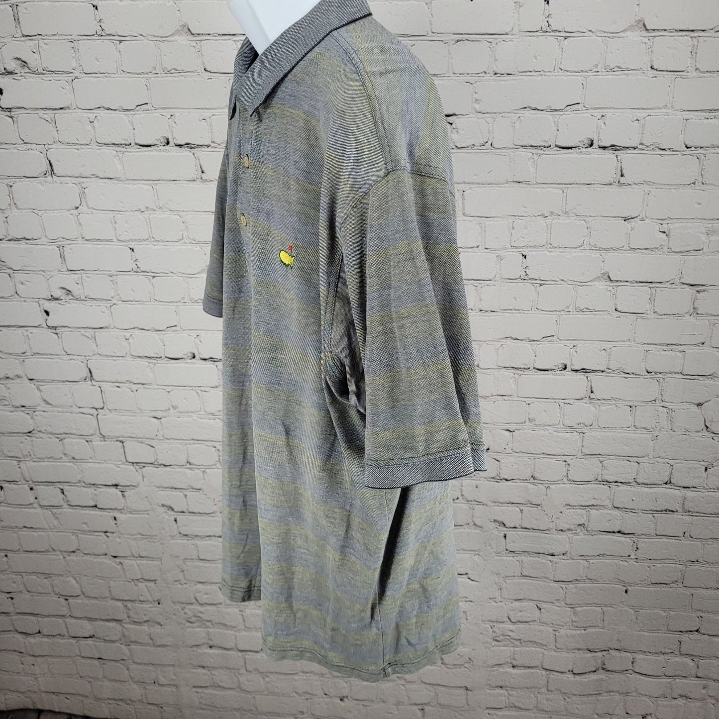 Augusta National Golf Shop Grey 60's 2 Ply Mercerized Cotton Polo Shirt Size XL