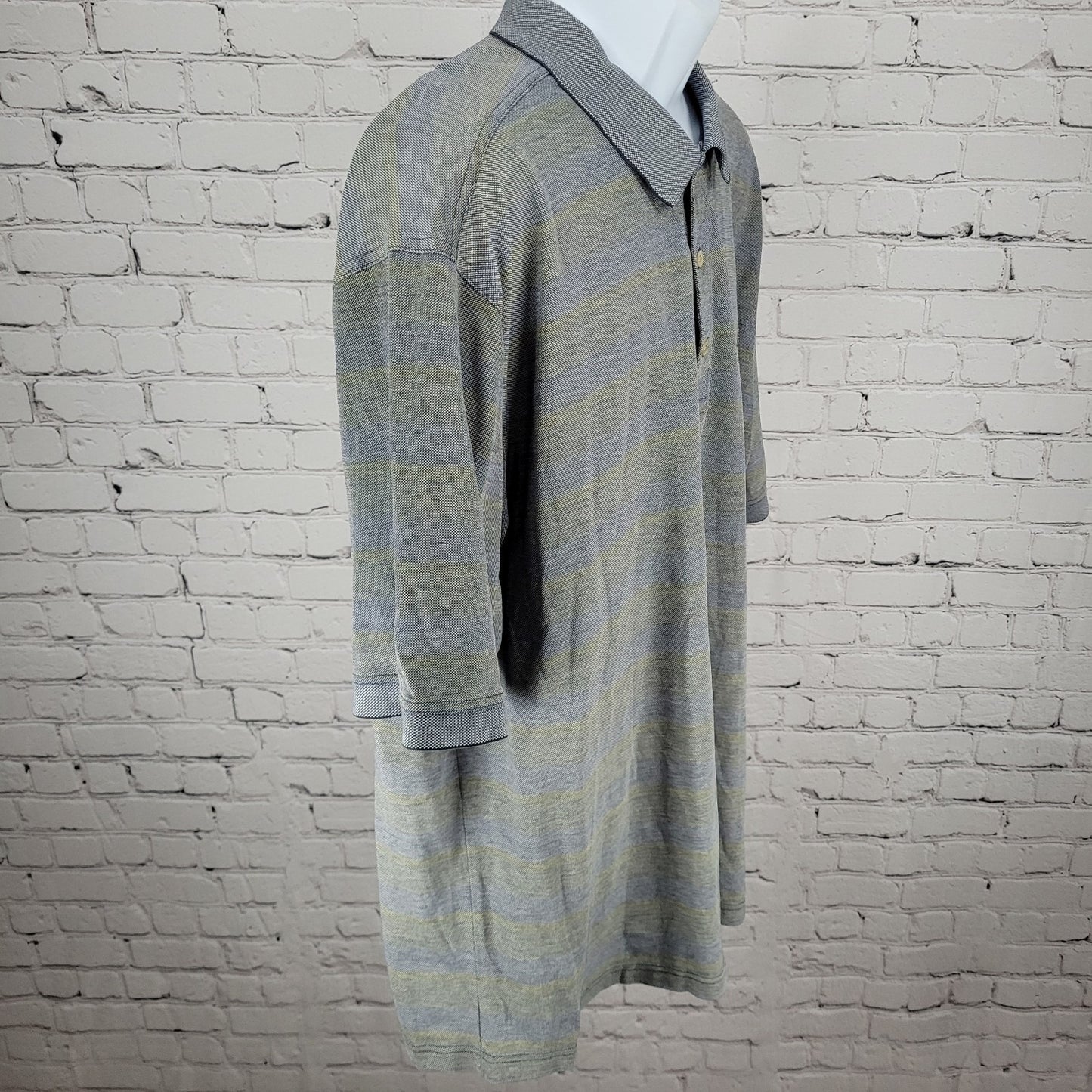 Augusta National Golf Shop Grey 60's 2 Ply Mercerized Cotton Polo Shirt Size XL