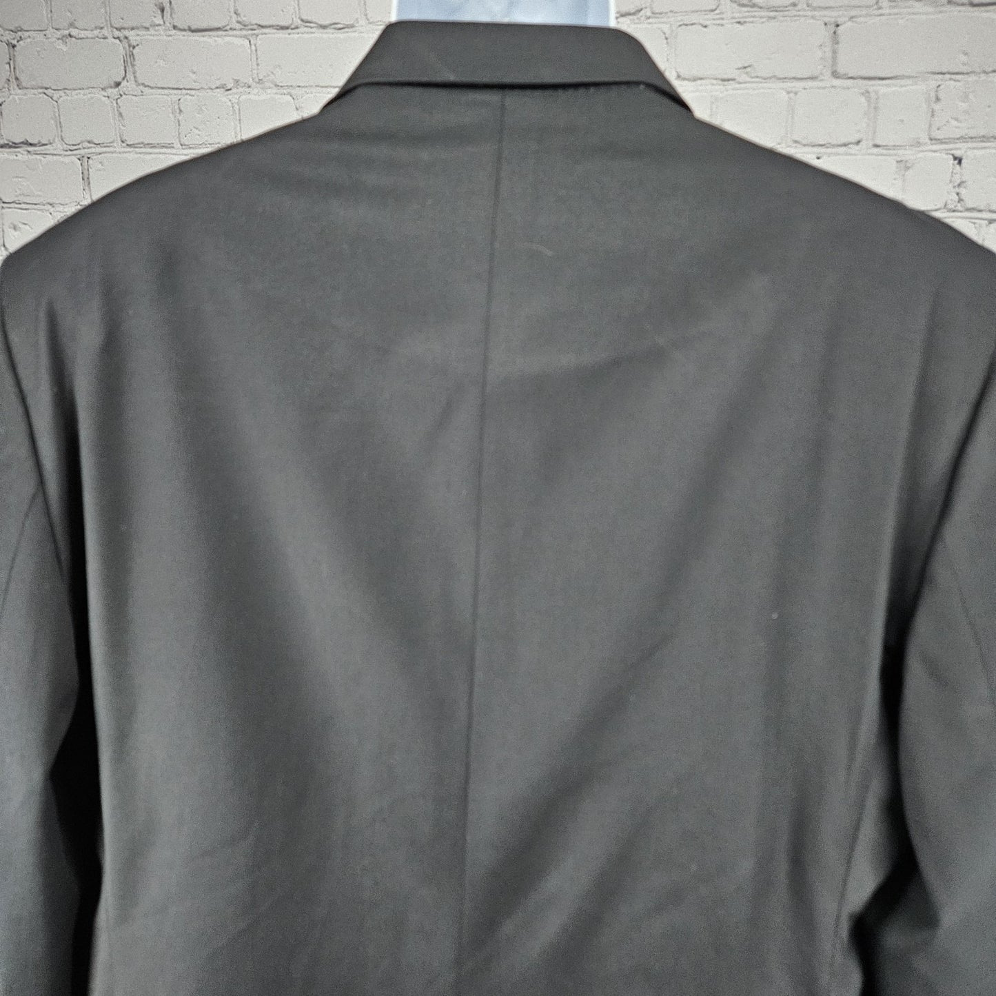 Saks Fifth Avenue Black 100% Wool Super 110's 2 Button Tuxedo Blazer Jacket 46L