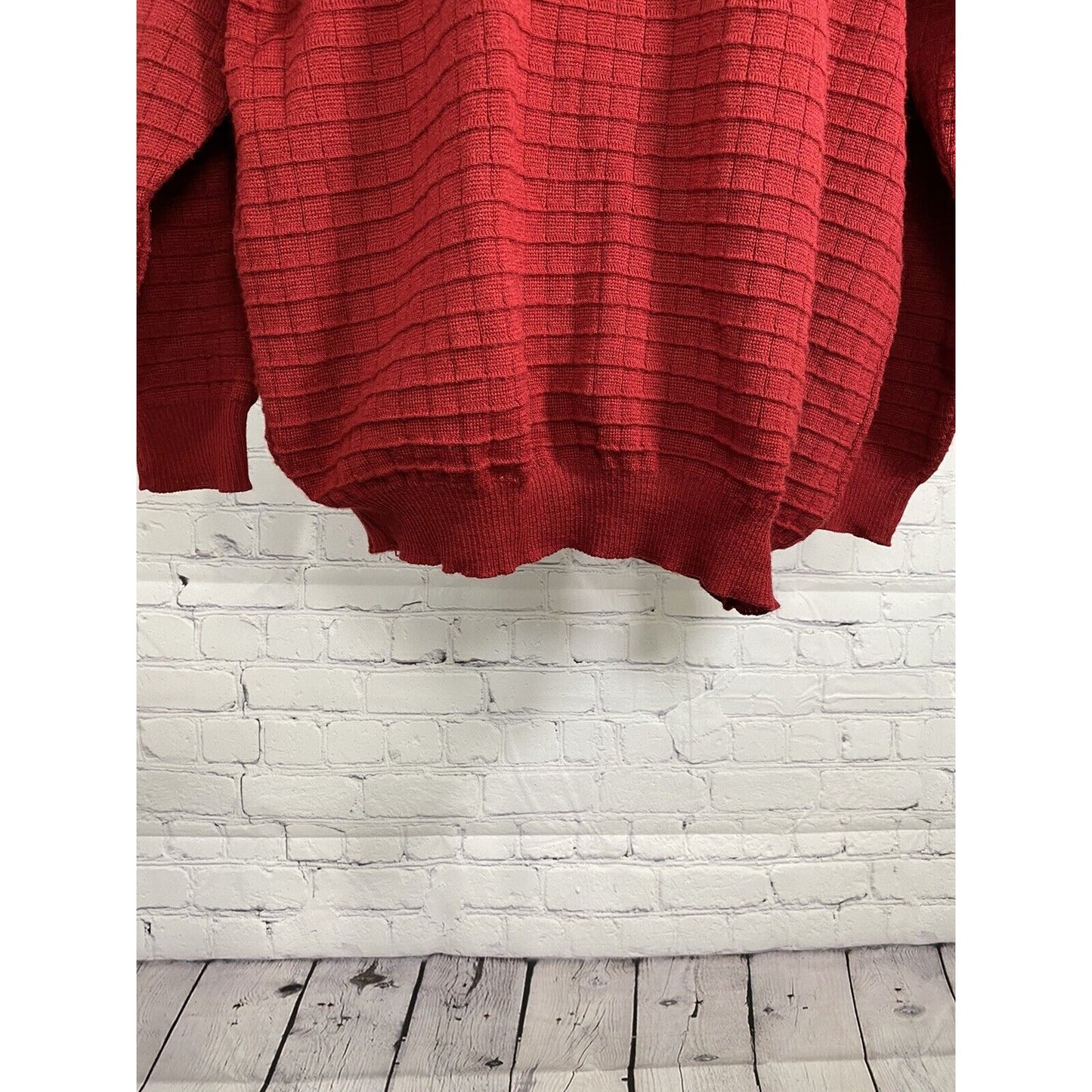 VTG Patrick O’Connor Red Wool Acrylic Pullover Long Sleeve Knit Sweater Mens XL