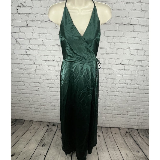 Jenny Yoo Green Strappy Backless Wrap Tie Bridesmaid Maxi Dress Gown Size 4