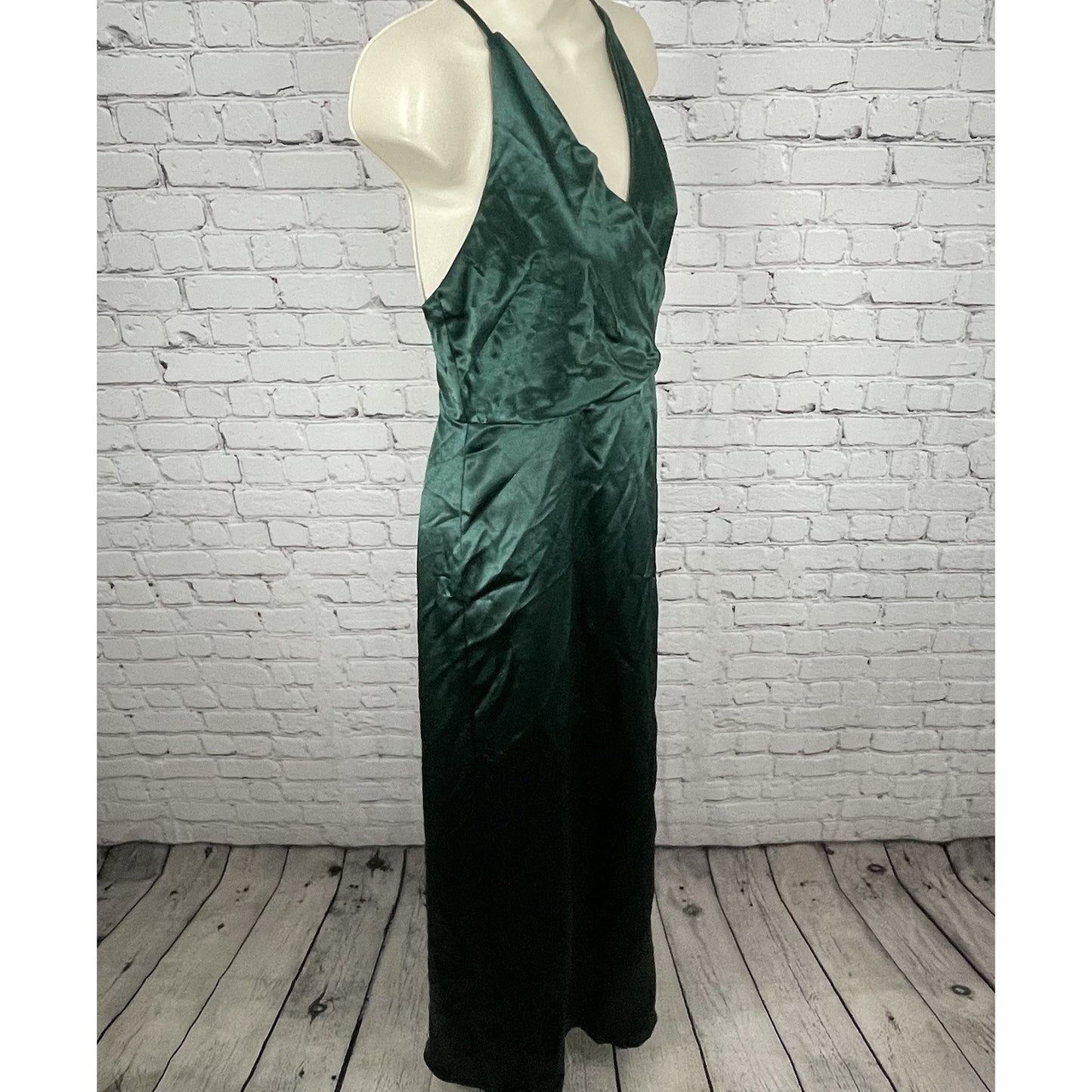 Jenny Yoo Green Strappy Backless Wrap Tie Bridesmaid Maxi Dress Gown Size 4