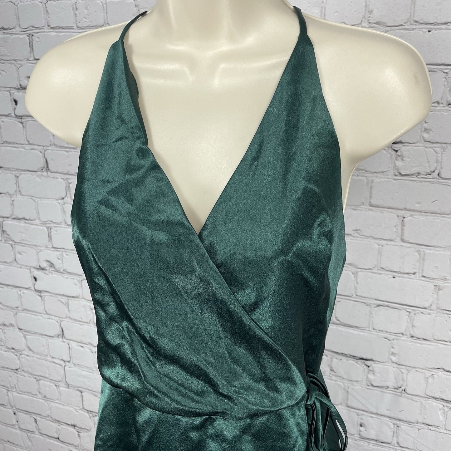 Jenny Yoo Green Strappy Backless Wrap Tie Bridesmaid Maxi Dress Gown Size 4